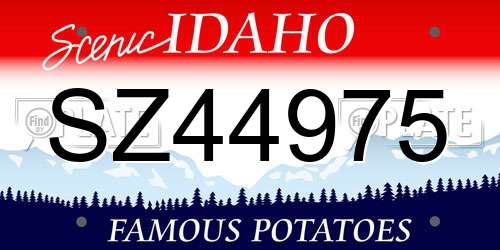 SZ44975 Idaho License Plate