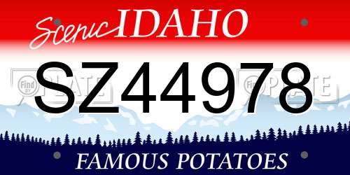SZ44978 Idaho License Plate