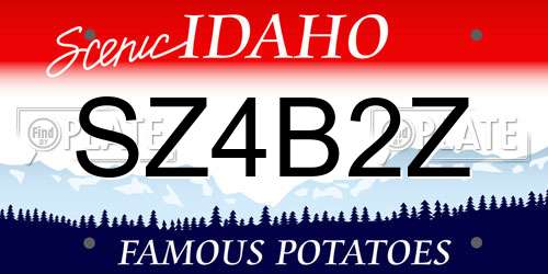 SZ4B2Z Idaho License Plate