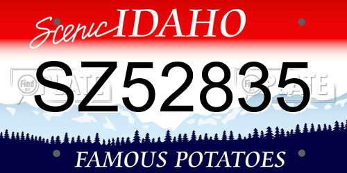 SZ52835 Idaho License Plate