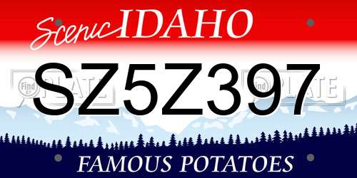 SZ5Z397 Idaho License Plate