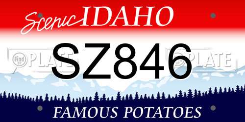 SZ846 Idaho License Plate