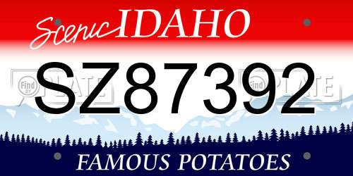 SZ87392 Idaho License Plate