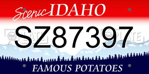 SZ87397 Idaho License Plate
