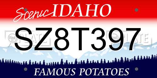 SZ8T397 Idaho License Plate