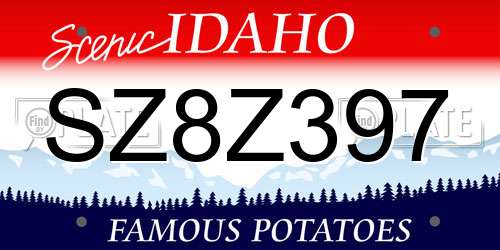 SZ8Z397 Idaho License Plate