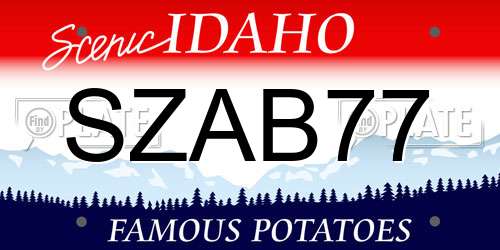 SZAB77 Idaho License Plate