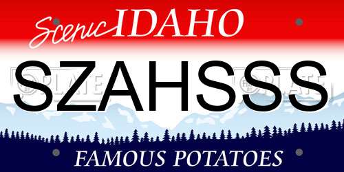SZAHSSS Idaho License Plate