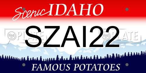 SZAI22 Idaho License Plate