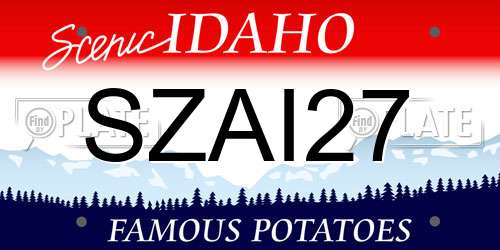 SZAI27 Idaho License Plate