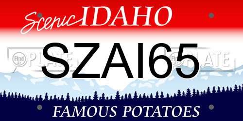 SZAI65 Idaho License Plate