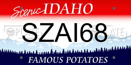 SZAI68 Idaho License Plate
