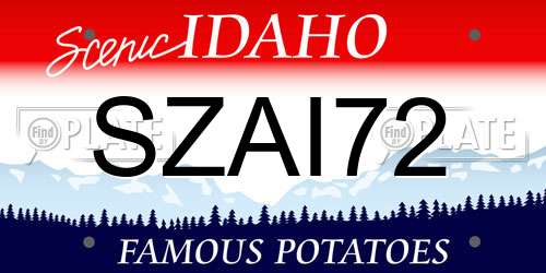 SZAI72 Idaho License Plate