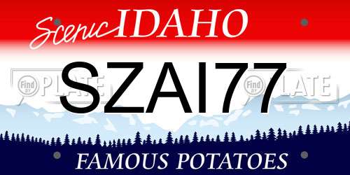 SZAI77 Idaho License Plate