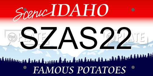 SZAS22 Idaho License Plate
