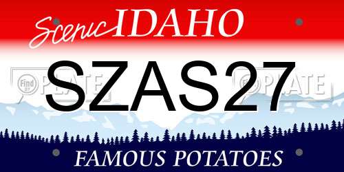 SZAS27 Idaho License Plate