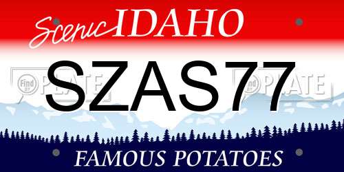 SZAS77 Idaho License Plate
