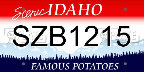 SZB1215 Idaho License Plate