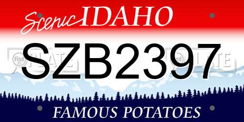 SZB2397 Idaho License Plate