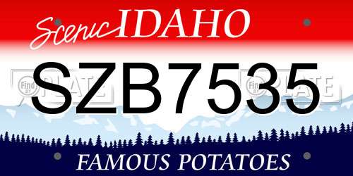 SZB7535 Idaho License Plate