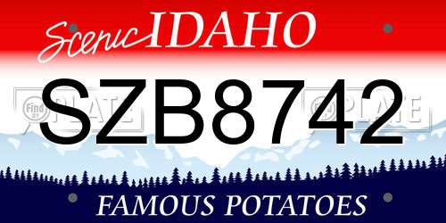 SZB8742 Idaho License Plate