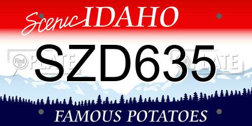 SZD635 Idaho License Plate