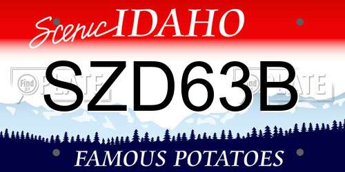 SZD63B Idaho License Plate