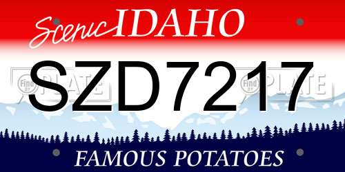 SZD7217 Idaho License Plate