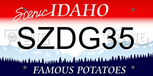 SZDG35 Idaho License Plate