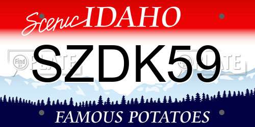 SZDK59 Idaho License Plate