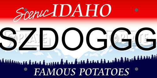SZDOGGG Idaho License Plate