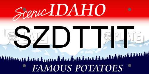 SZDTTIT Idaho License Plate