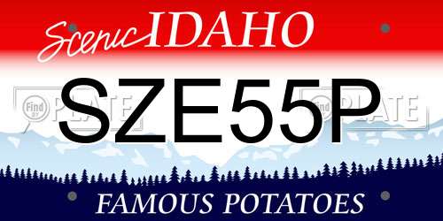 SZE55P Idaho License Plate