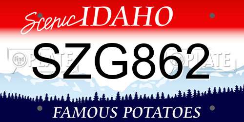 SZG862 Idaho License Plate