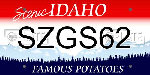 SZGS62 Idaho License Plate
