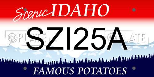 SZI25A Idaho License Plate