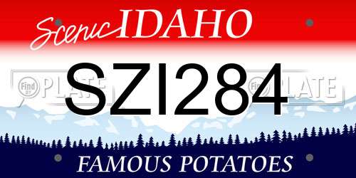 SZI284 Idaho License Plate