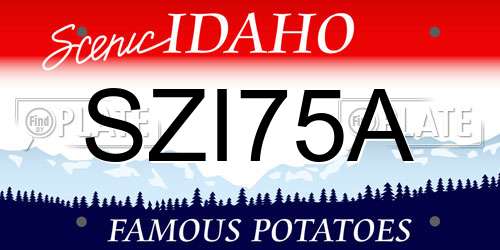 SZI75A Idaho License Plate