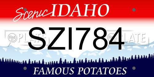 SZI784 Idaho License Plate