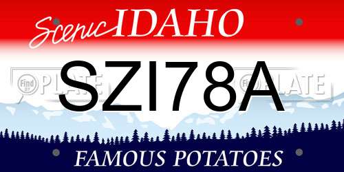 SZI78A Idaho License Plate