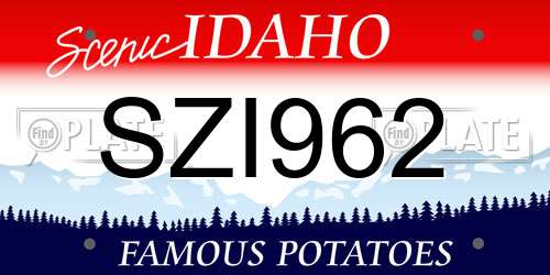 SZI962 Idaho License Plate