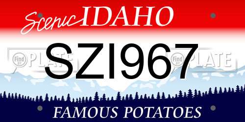 SZI967 Idaho License Plate