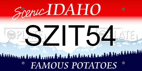 SZIT54 Idaho License Plate