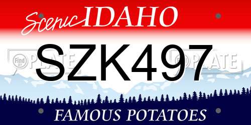 SZK497 Idaho License Plate