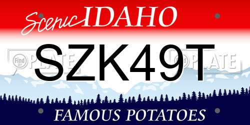 SZK49T Idaho License Plate