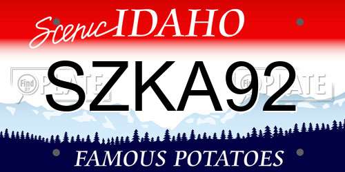 SZKA92 Idaho License Plate