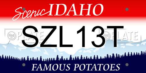 SZL13T Idaho License Plate