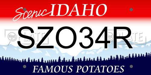 SZO34R Idaho License Plate