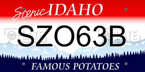 SZO63B Idaho License Plate