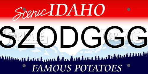 SZODGGG Idaho License Plate